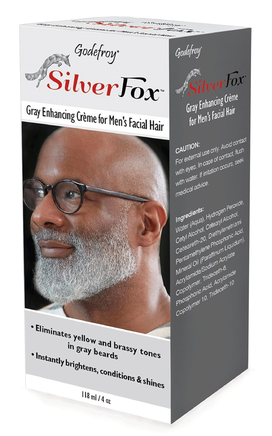 Godefroy Silver Fox Men\'S Silver and Gray Beard Brightener for Ethnic Hair Types