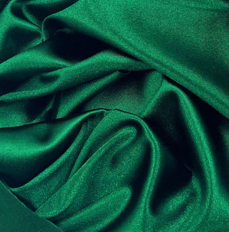 Solid Shiny Hunter Green Two Way Stretch Polyester Spandex Super Satin Casino Solid Shiny Hunter Green Two Way Stretch Polyester Spandex Super Satin Casino