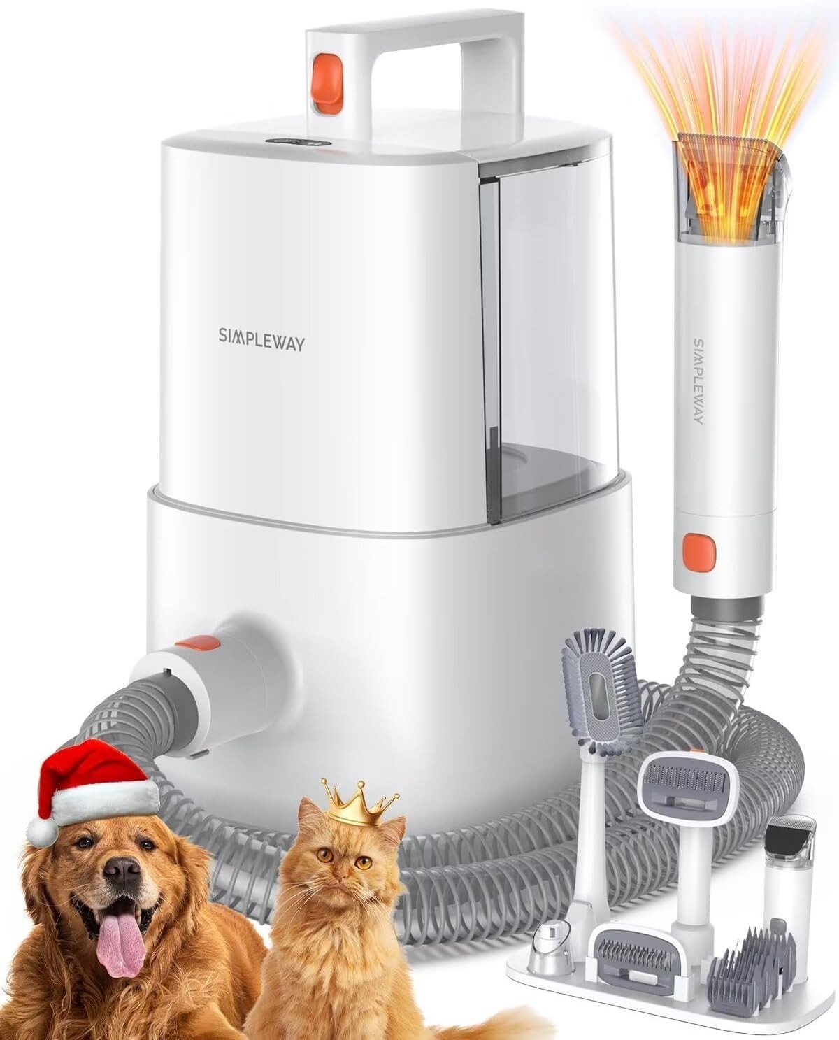12kPa Dog & Cat Pet Grooming Kit & Vacuum 2.5L Large Capacity w/ Clipper Tools