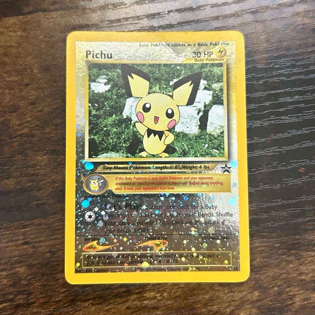 Pichu 35/53 Wotc Promo Reverse Holo EN 30 HP Basic Ken Sugimori
