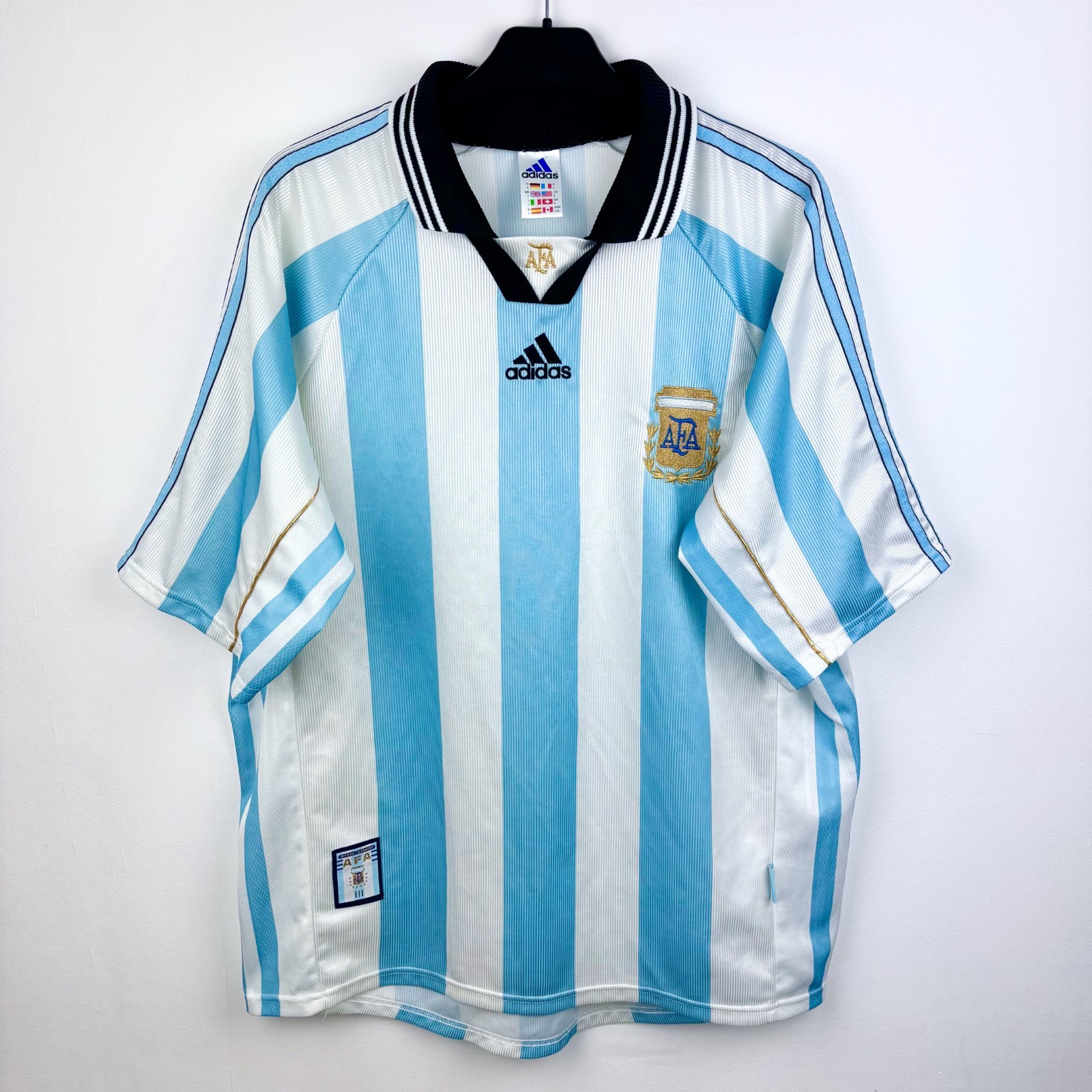 Original Argentina 1998-1999 Adidas Home Football Shirt Jersey