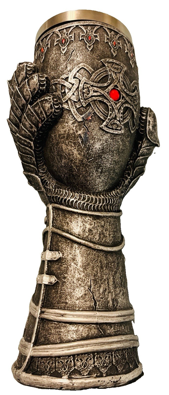 Universal Dueling Dragons Nemesis Now Medieval Knight Gauntlet Wine Goblet