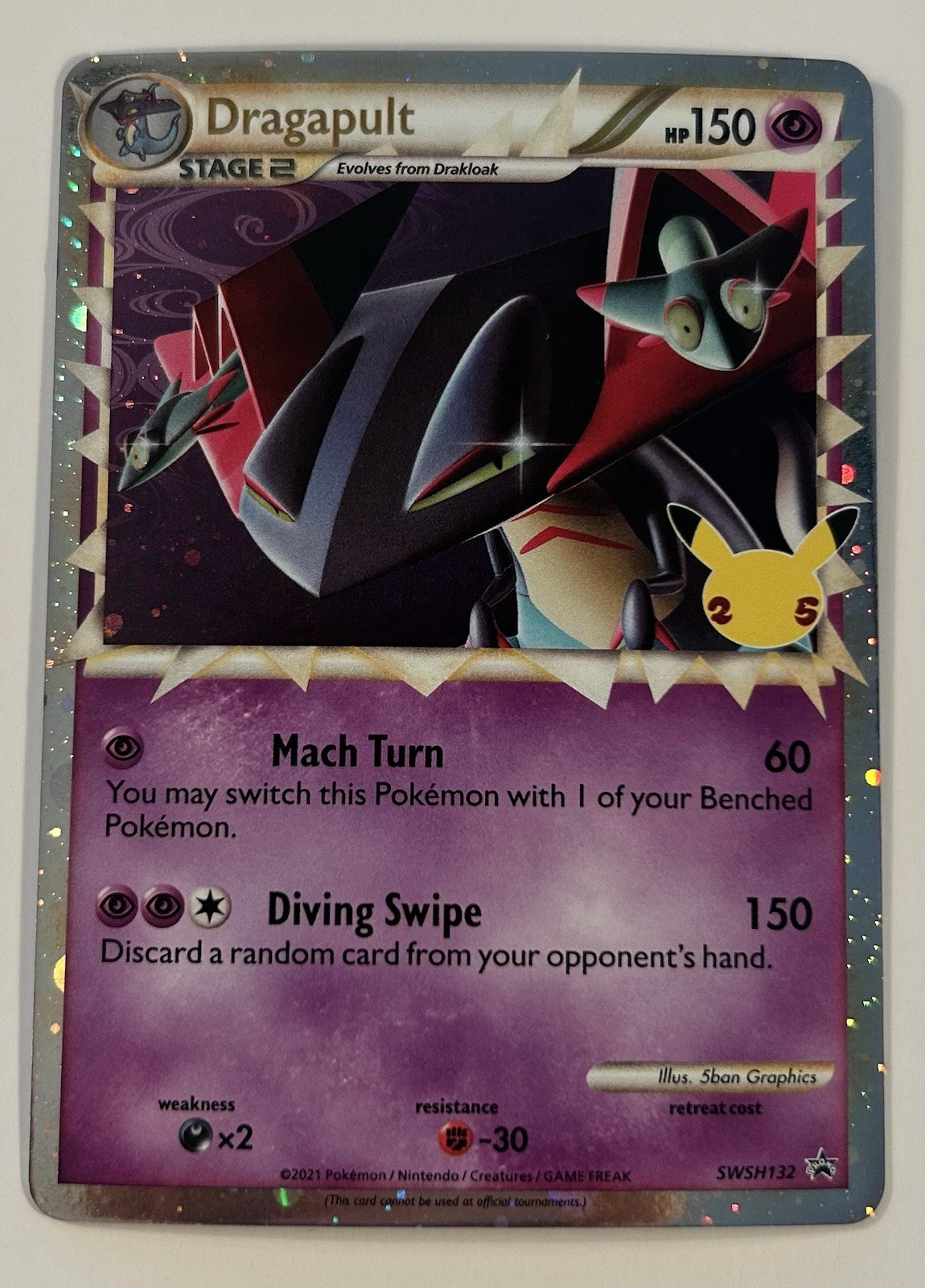 Pokémon Dragapult Prime SWSH132 Holo Promo Card SWSH Sword & Shield English NM Pokémon Dragapult Prime SWSH132 Holo Promo Card SWSH Sword & Shield English NM