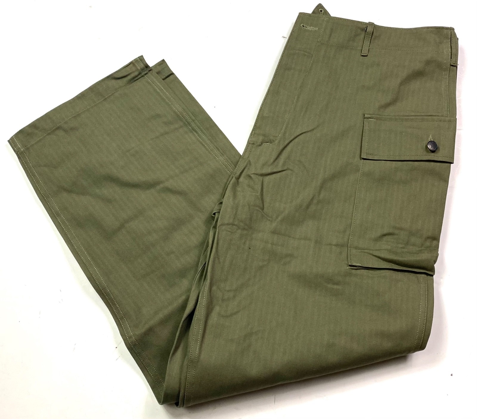 WWII US ARMY INFANTRY LIGHT SHADE TYPE II HBT COMBAT FIELD TROUSERS-MEDIUM