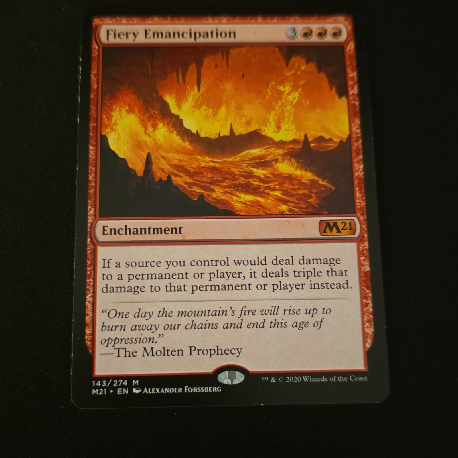 Wizards of the Coast Fiery Emancipation M21 Mythic Regular Enchant 143/274 ENG Wizards of the Coast Fiery Emancipation M21 Mythic Regular Enchant 143/274 ENG