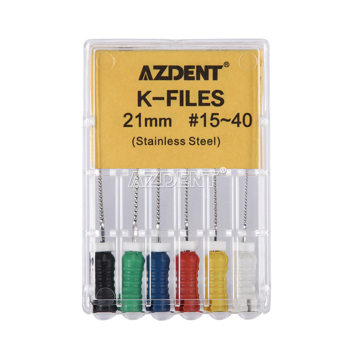 Dental Endo Root Canal Files Stainless Steel K-Files Hand Use 25/21mm AZDENT Dental Endo Root Canal Files Stainless Steel K-Files Hand Use 25/21mm AZDENT