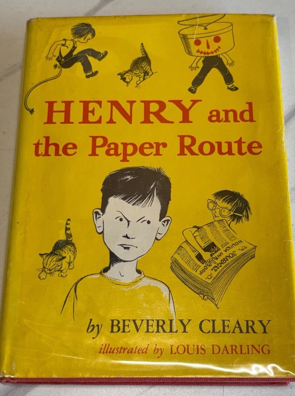 Signed Beverly Cleary Henry and the Paper Route HC DJ 1976 19th Printing VG