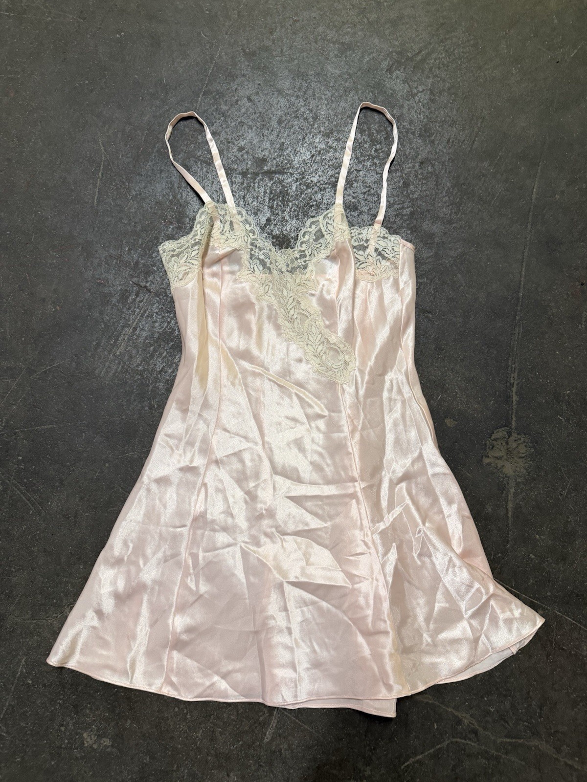 Vintage Victorias Secret Baby Pink Lace Babydoll Slip Dress Petite Small Fairy