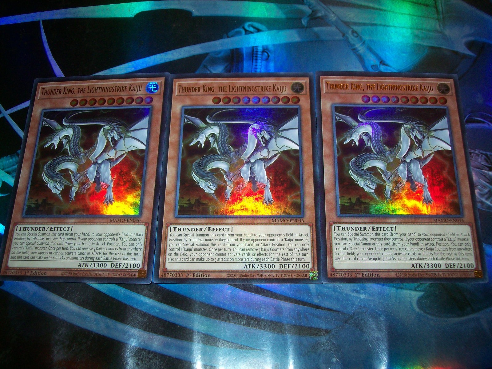 3x Thunder King, the Lightningstrike 1st Edition Ultra Rare MAMO-EN046 Yu-Gi-Oh