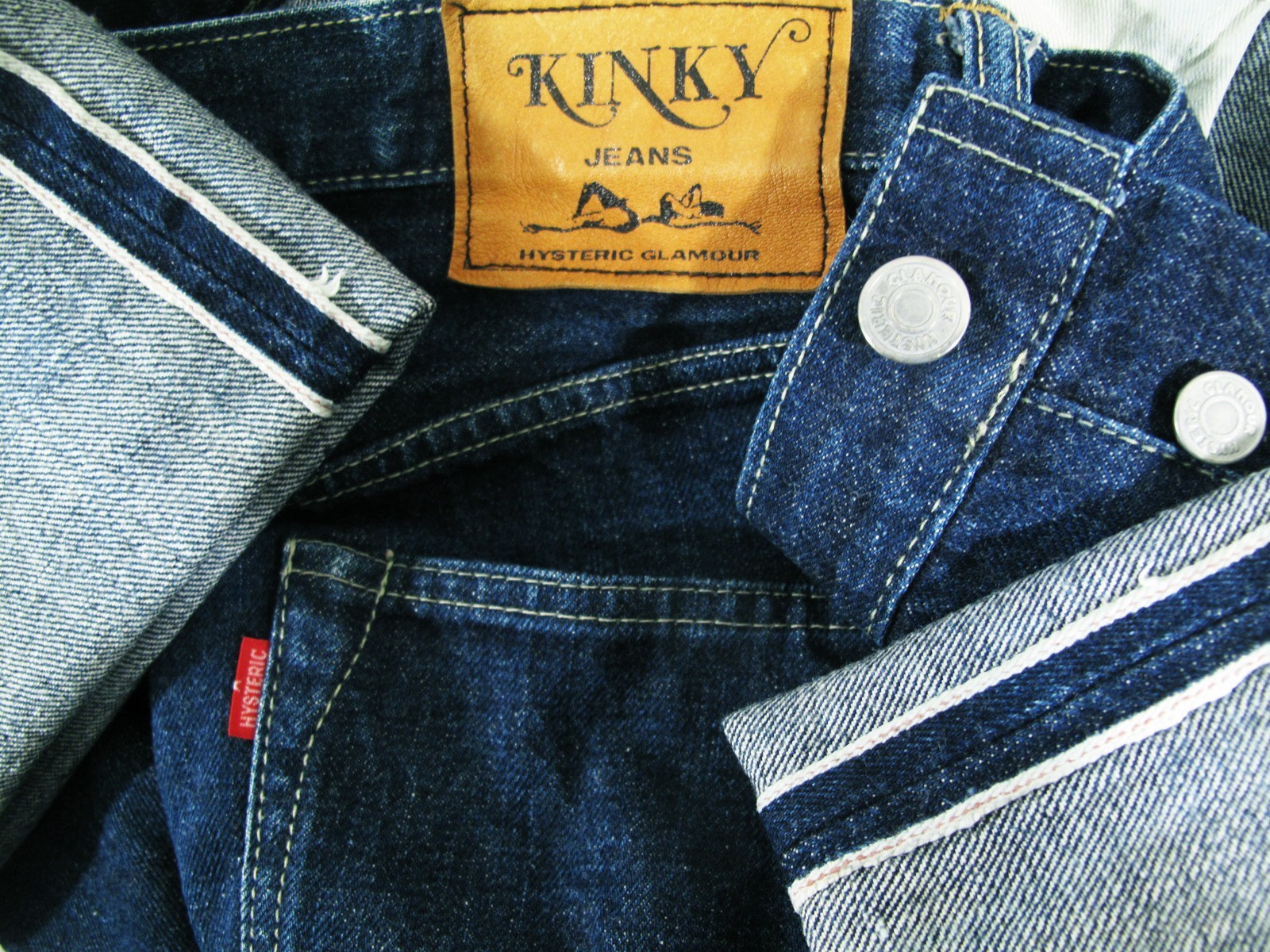 HOT VTG Men\'s KINKY HYSTERIC GLAMOUR STRAIGHT SELVEDGE DARK Denim Jeans M 29 x32