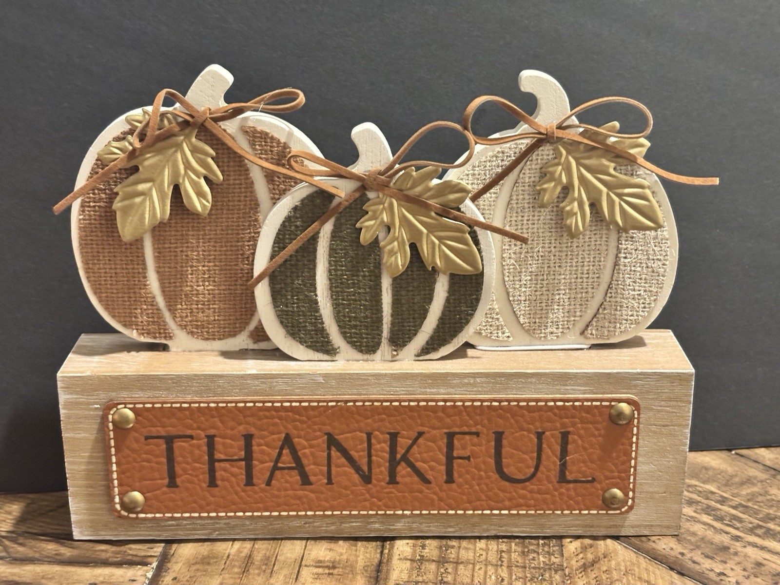 Rainbow Pine Products Wooden Thankful Pumpkin Trio Decor/Display