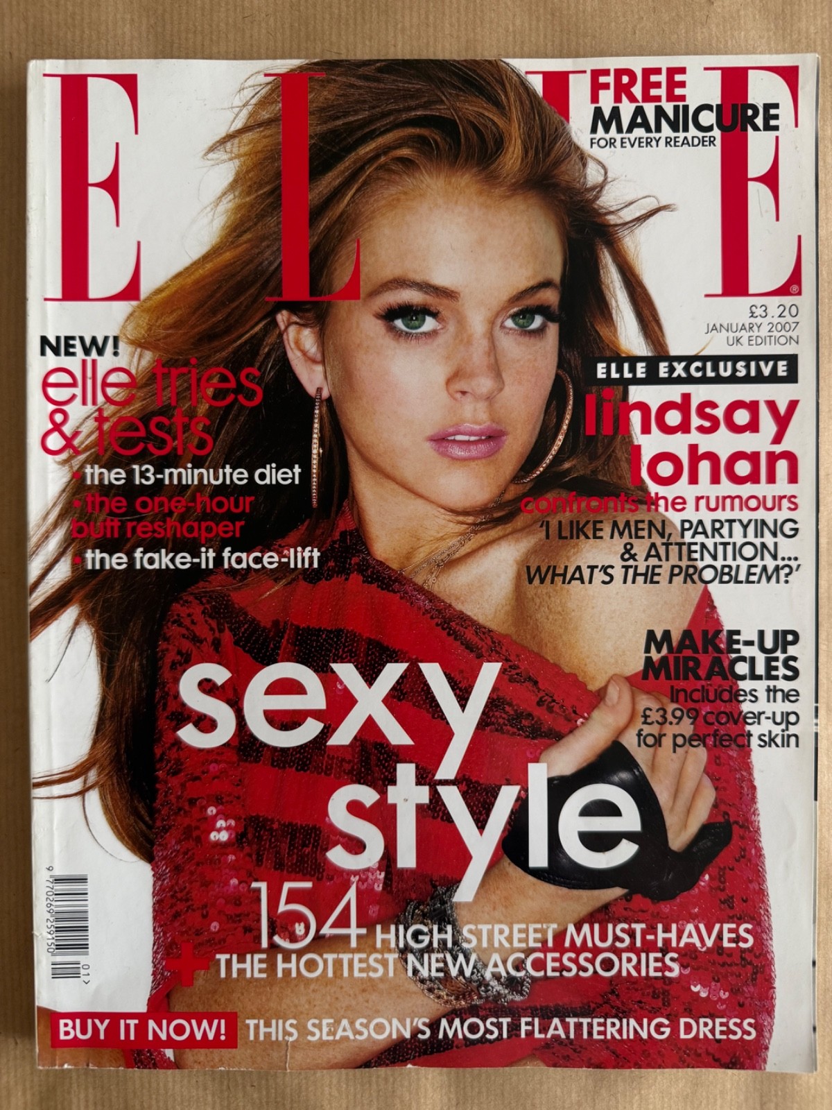 British ELLE January 2007 Lindsay Lohan cover Amy Winehouse interview pictures