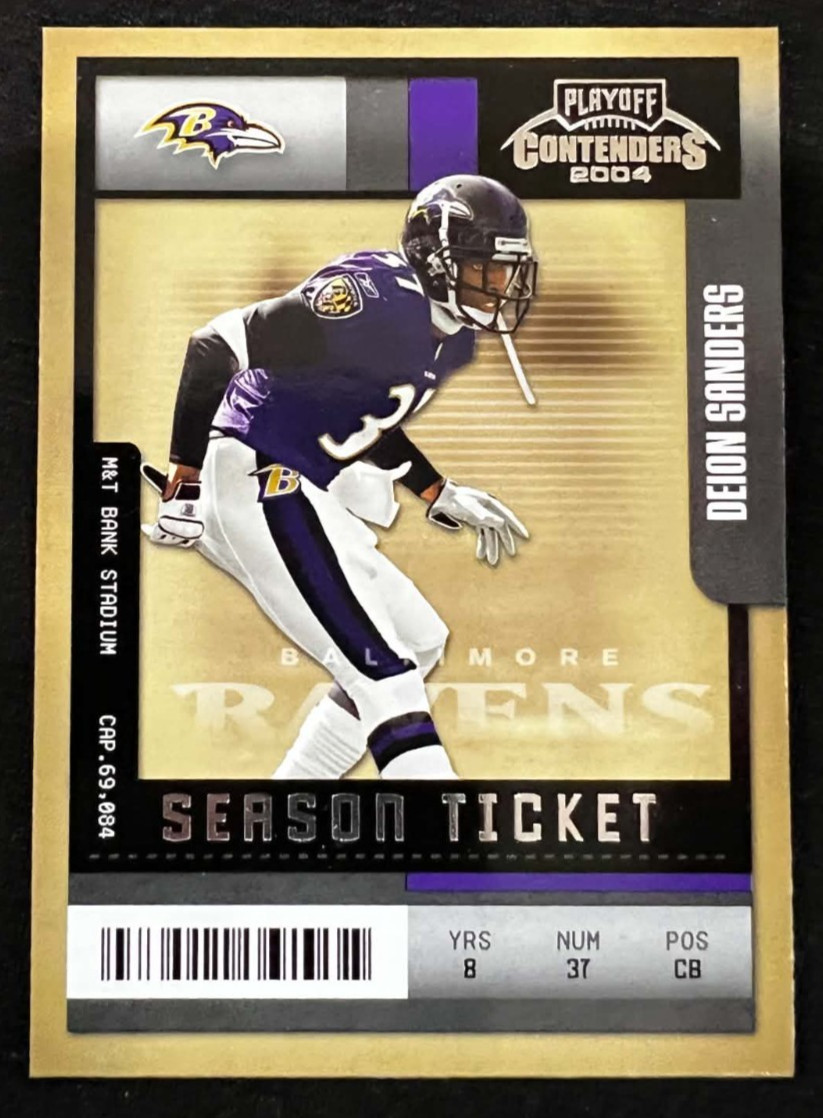 DEION SANDERS 2004 Playoff Contenders #54 NFL HOF Baltimore Ravens