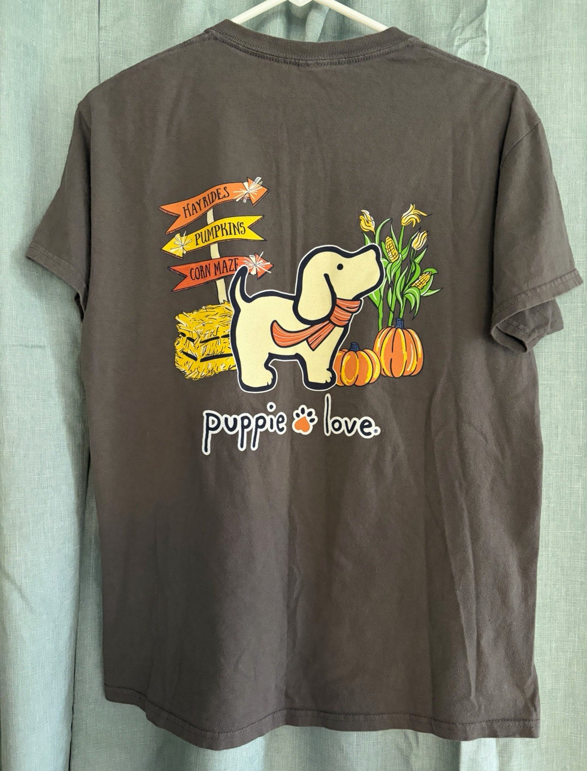 Puppie Love Double-Sided Dog Rescue Graphic Crew Neck T-Shirt Gray M Puppie Love Double-Sided Dog Rescue Graphic Crew Neck T-Shirt Gray M
