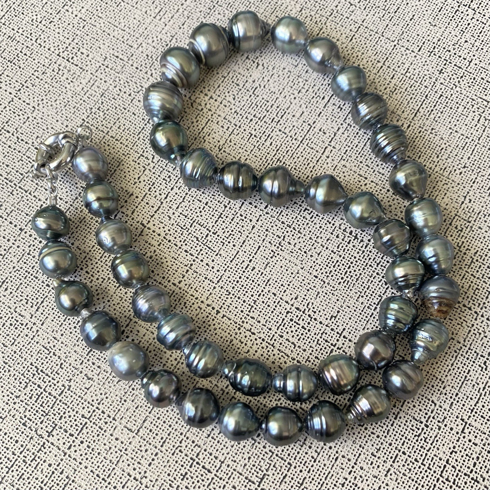 Dark Gray Or Black Baroque Tahitian? Pearl Necklace Approx 20”L (9-11.5mm) AS-IS