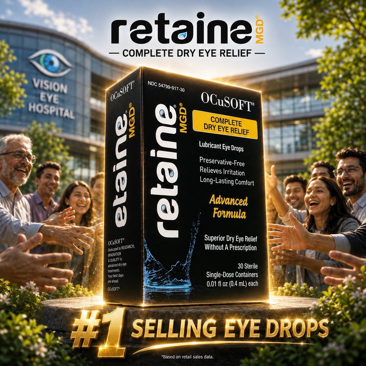 OCuSOFT Retaine MGD Complete  Eye Drops 30Ct Exp 02/28+