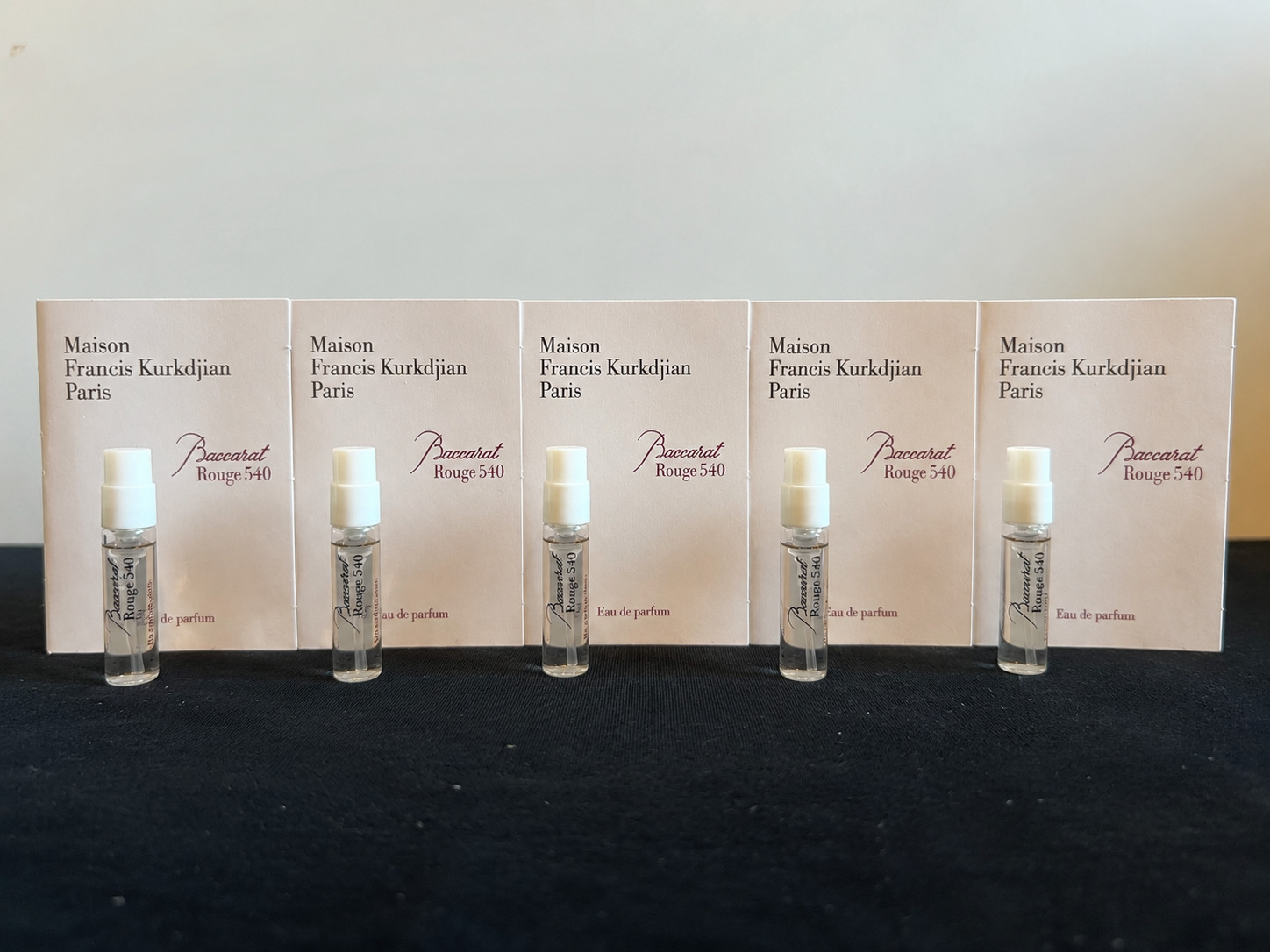 5 Pcs MFK Baccarat Rouge 540 Eau de Parfum Sample Spray 1.5ml 5 Pcs MFK Baccarat Rouge 540 Eau de Parfum Sample Spray 1.5ml