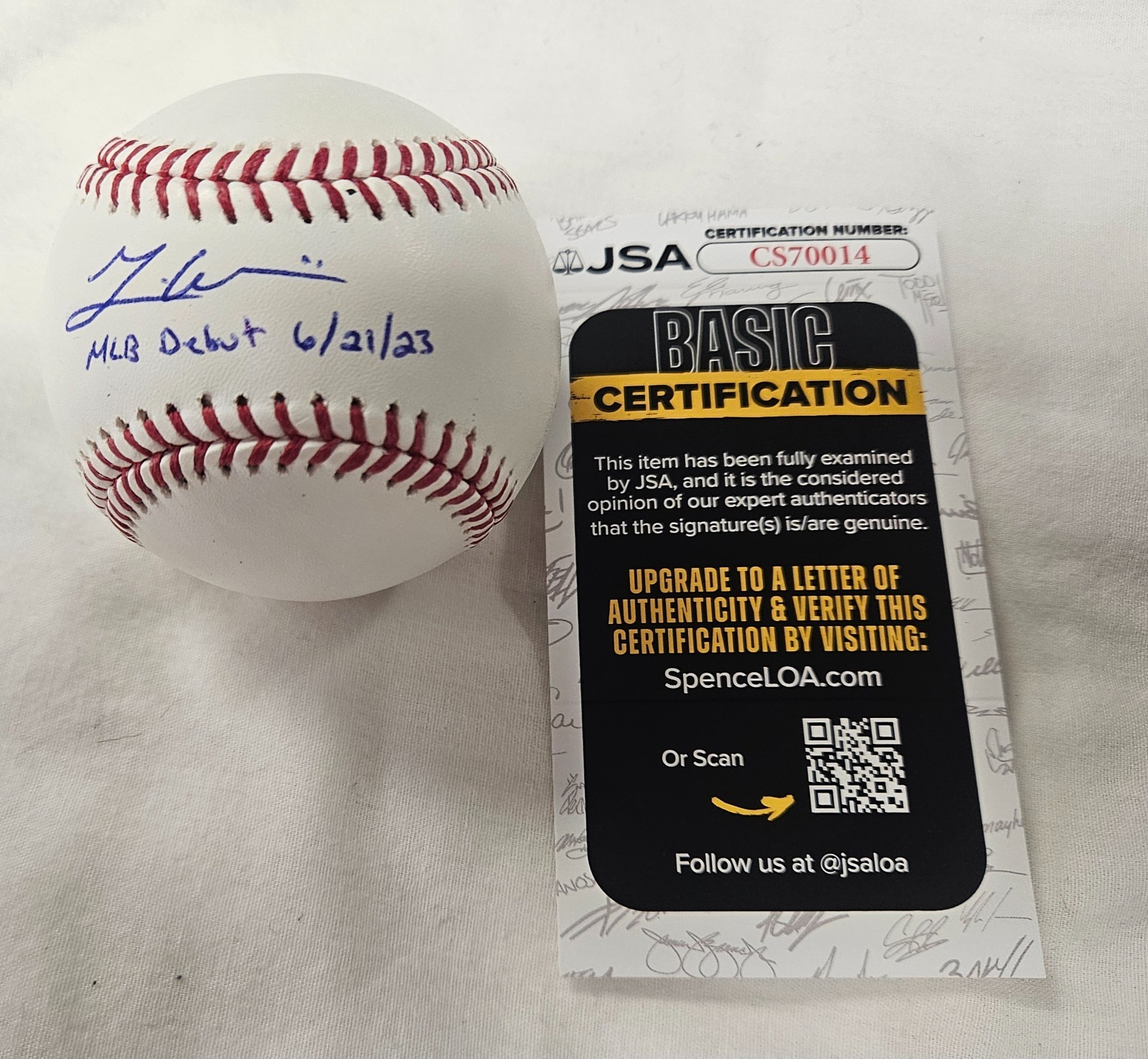 Gavin Williams Signed MLB Baseball Inscribed MLB DEBUT JSA