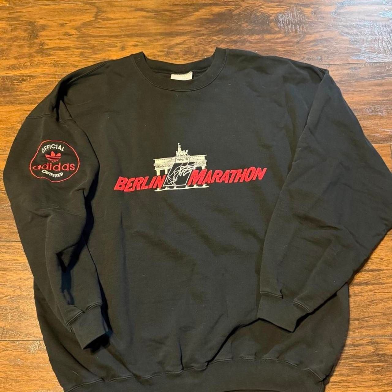 Vintage Adidas Berlin Marathon Crewneck Sweatshirt Black XL