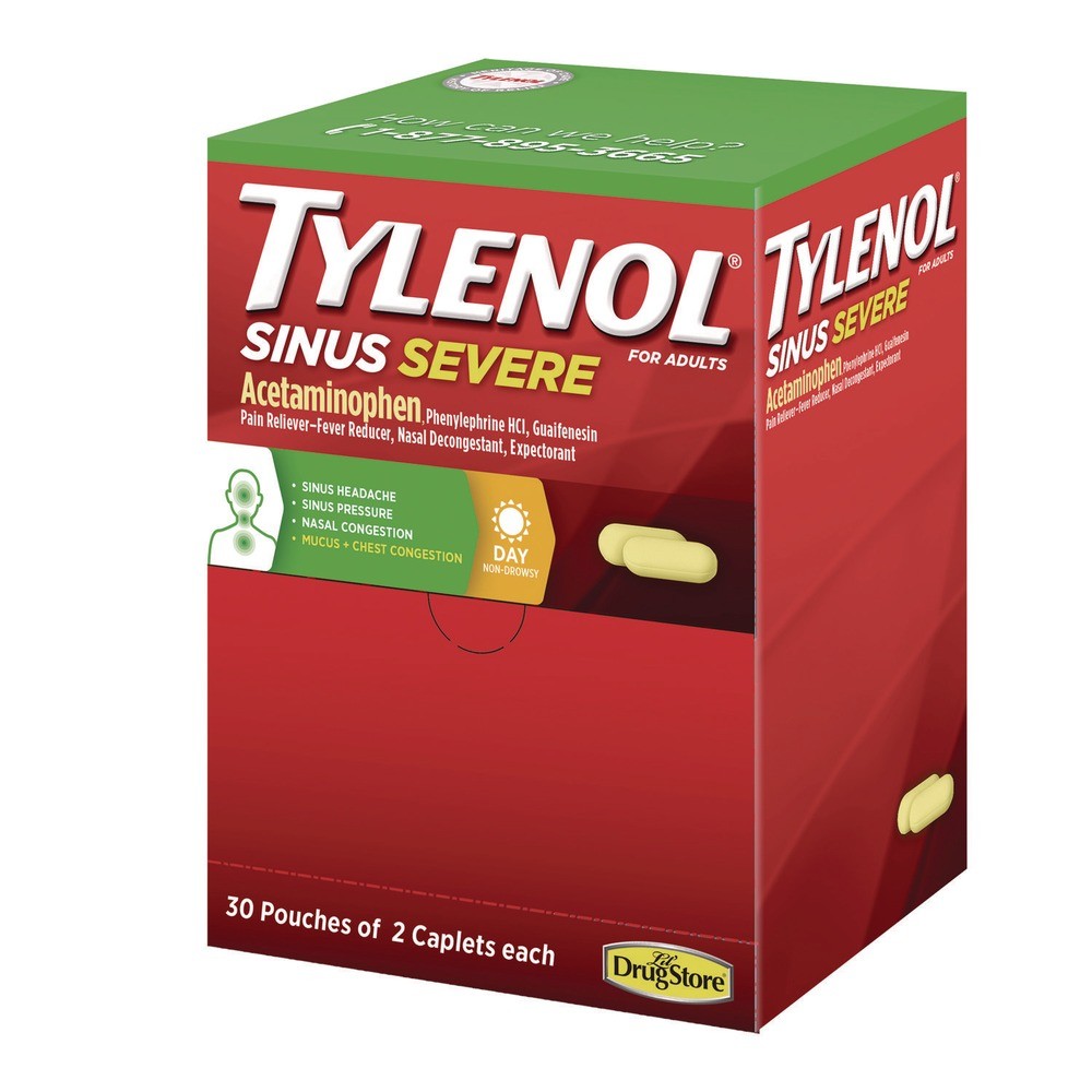 Tylenol 64578 Sinus Severe Acetaminophen Pain Reliever Caplet (30/Box) New Tylenol 64578 Sinus Severe Acetaminophen Pain Reliever Caplet (30/Box) New