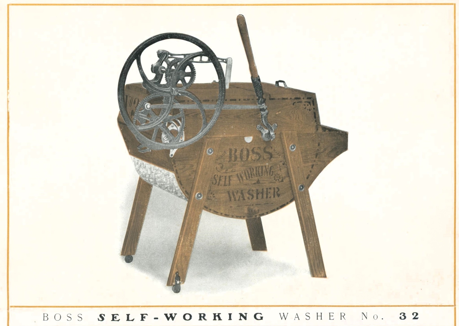 c1905 Boss Washing Machine Co Color Trade Circular Pair Cincinnati No 32 Working