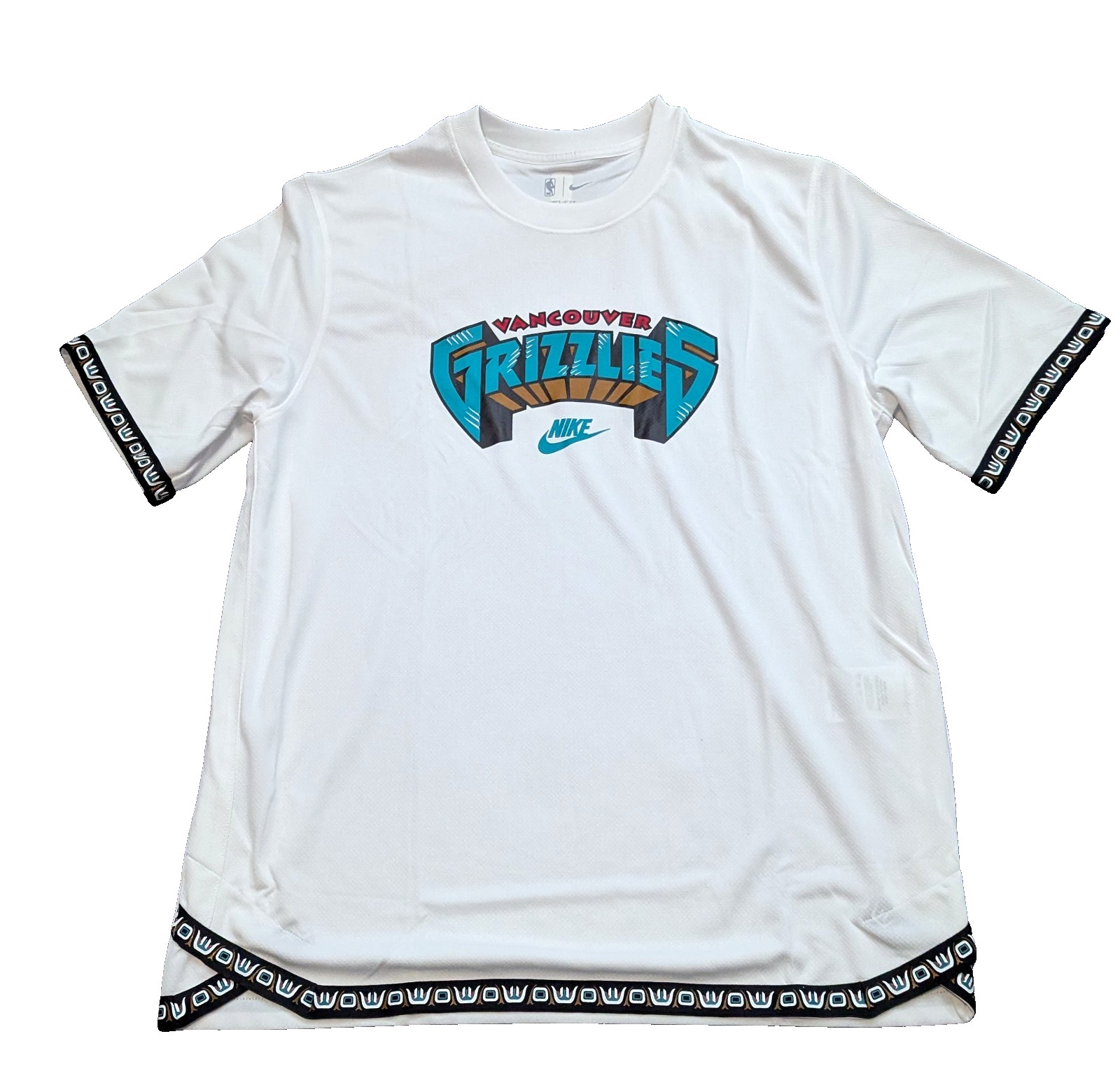 Nike Memphis Grizzlies Hardwood Classics Pregame Shirt Mens XL White FZ0143-100