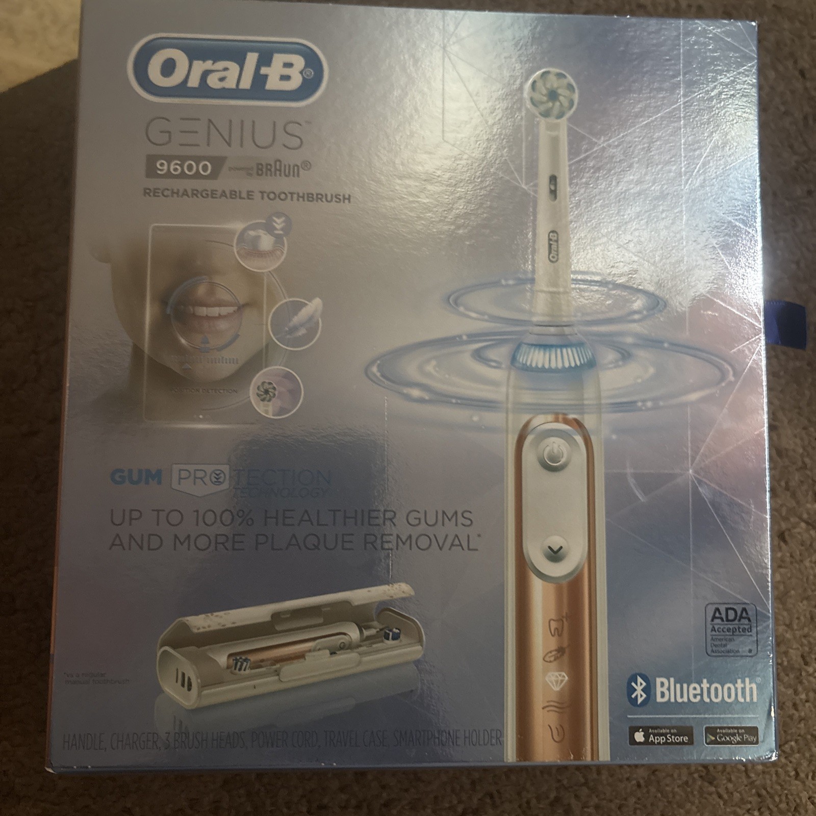 New ORAL B GENIUS 9600 Electric Rechargeable Toothbrush Sakura Pink Unopened New ORAL B GENIUS 9600 Electric Rechargeable Toothbrush Sakura Pink Unopened