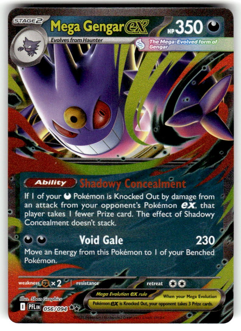 2025 Pokemon PFL Mega Gengar ex Holo 056/094