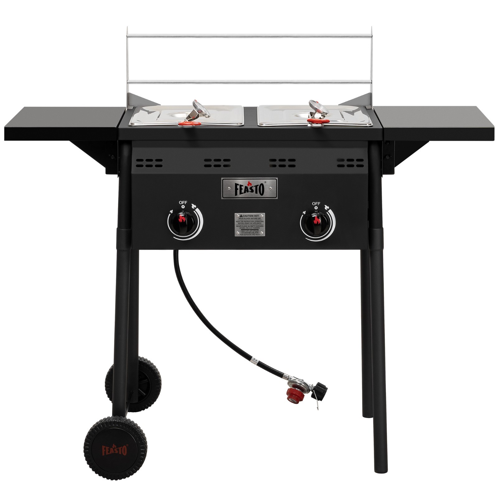 Outdoor Propane Deep Fryer,Dual Tank with Dual Independent Cast Iron Burners