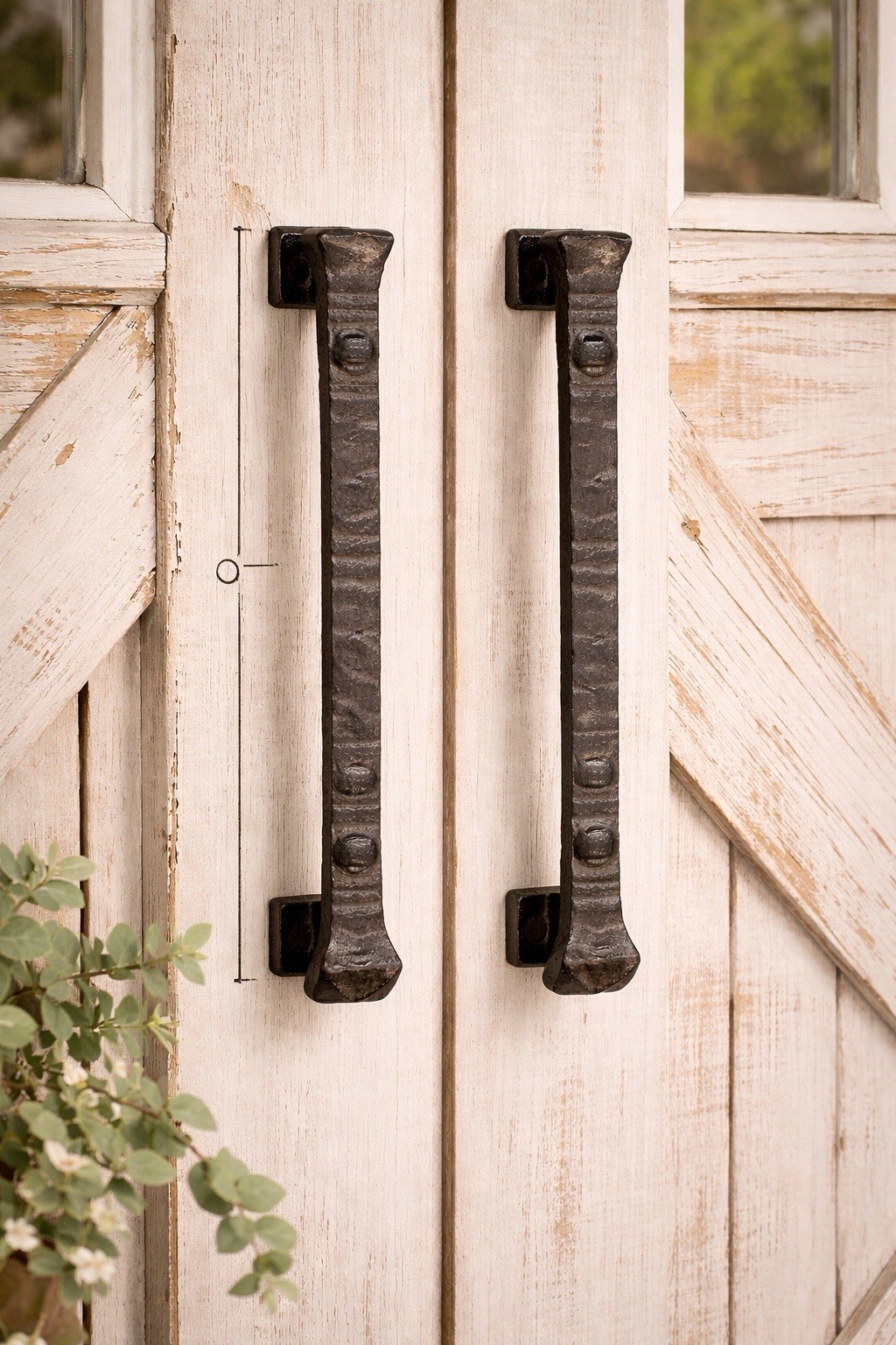 2 Large Rustic Cast Iron VTG Style Barn Handle Gate Pull Shed Door Handles 9.3”