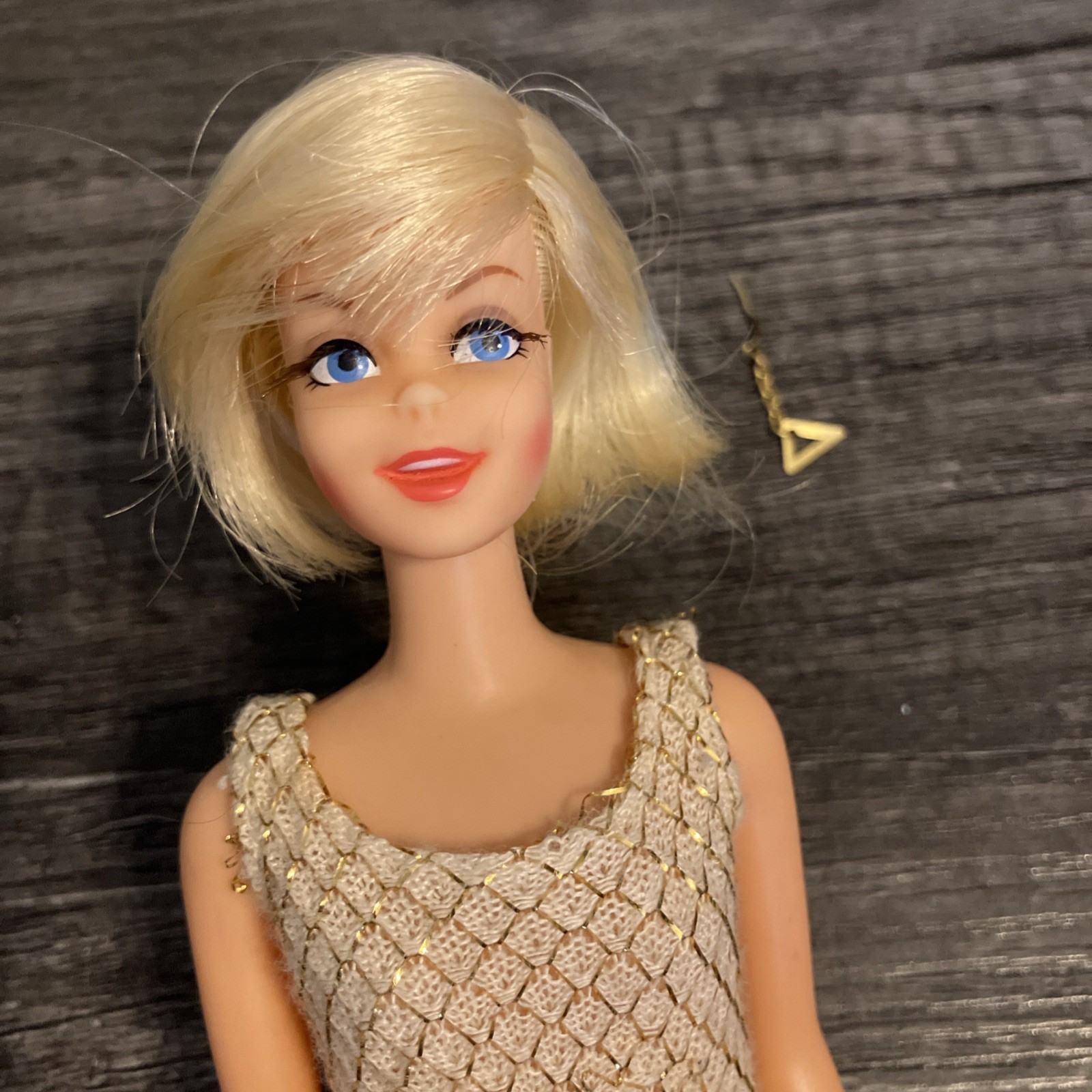 Vintage TNT Casey #1180 Twist N Turn Doll w/ Original Earring & Swimsuit - MINTY