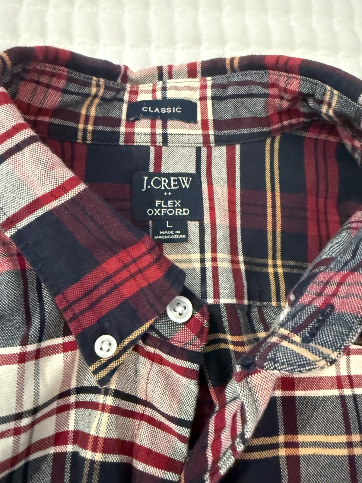 j crew mens button down shirt size large