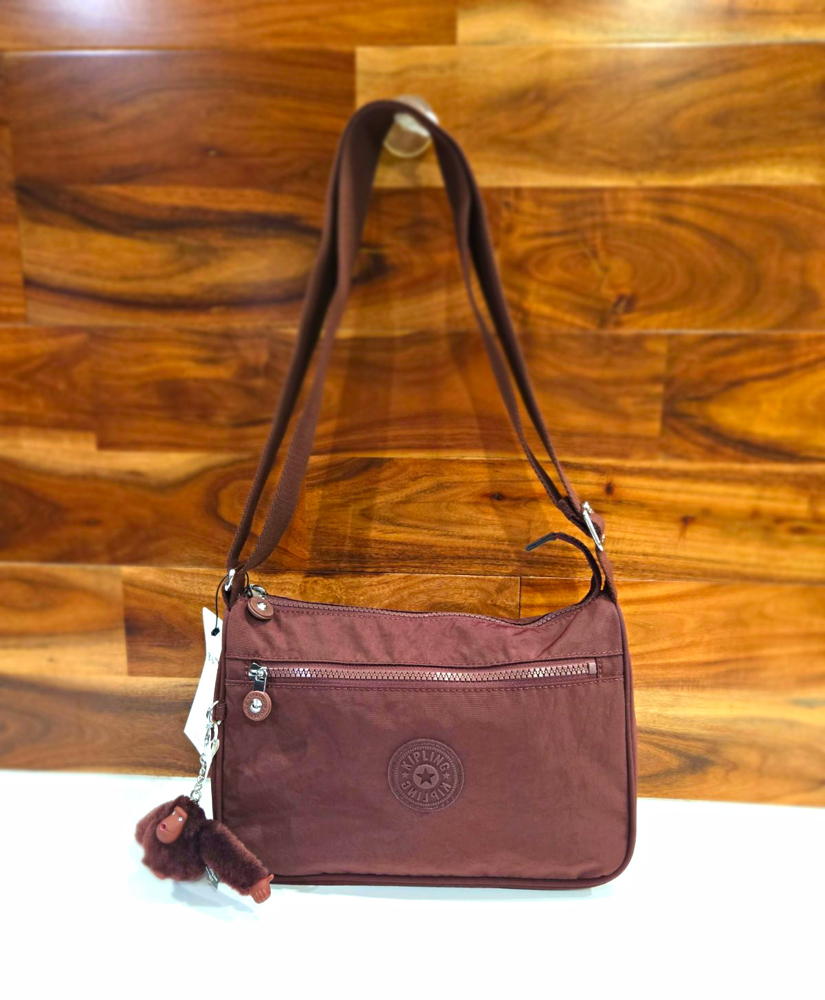 Kipling Bag Crossbody Mahogany color Callie compartments NEW