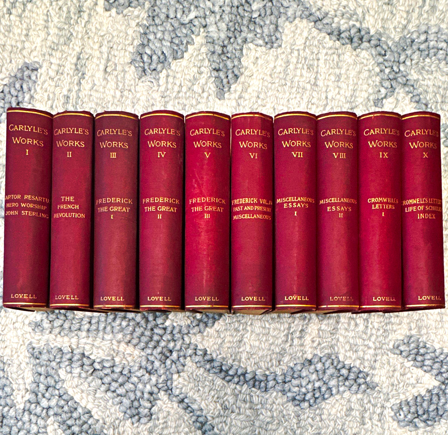 Thomas Carlyle Carlyle\'s Works 10-Vol Hardcover Set Lovell Essays History