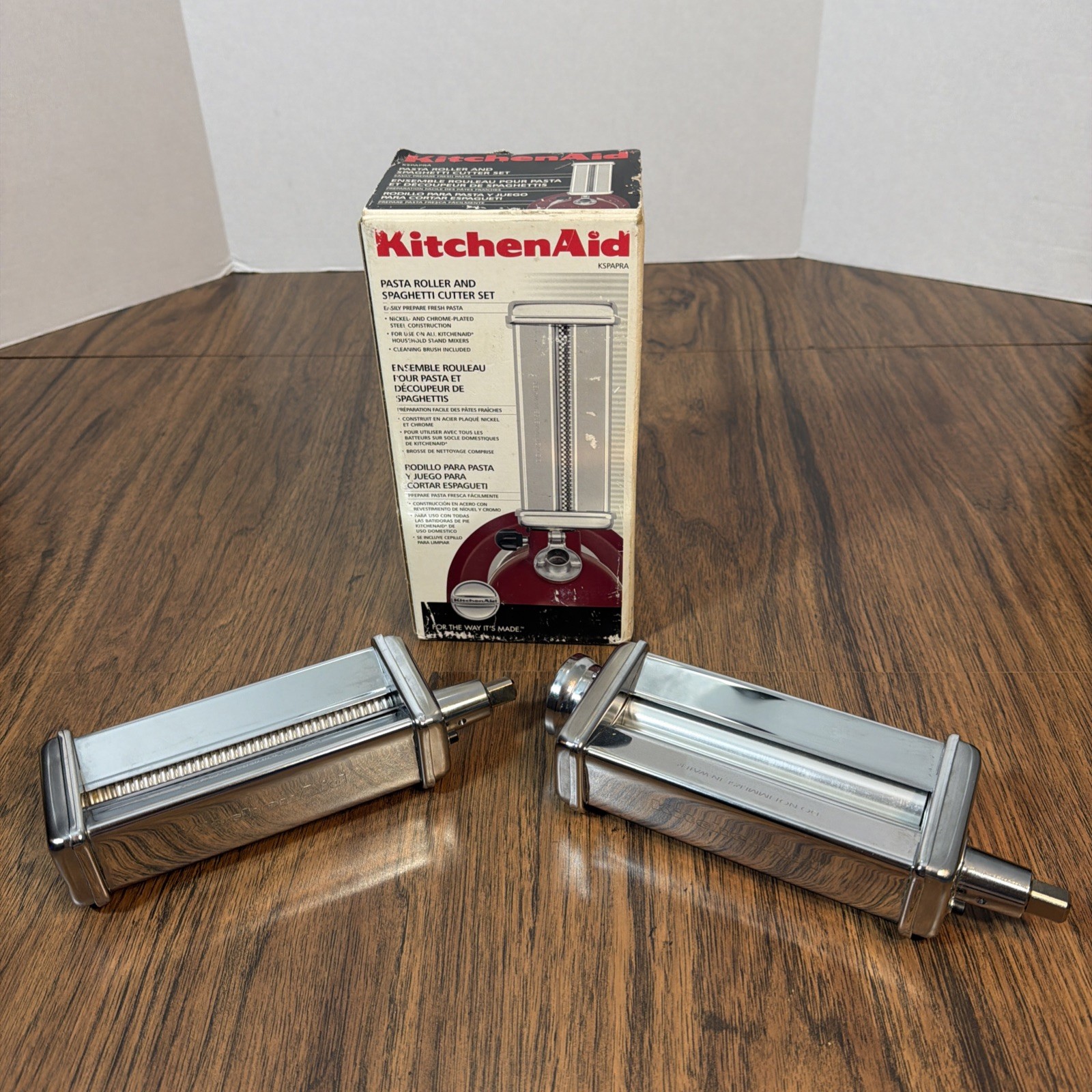 Vintage KitchenAid 2 Pc Chrome Pasta Roller & Spaghetti Cutter Attachment Set