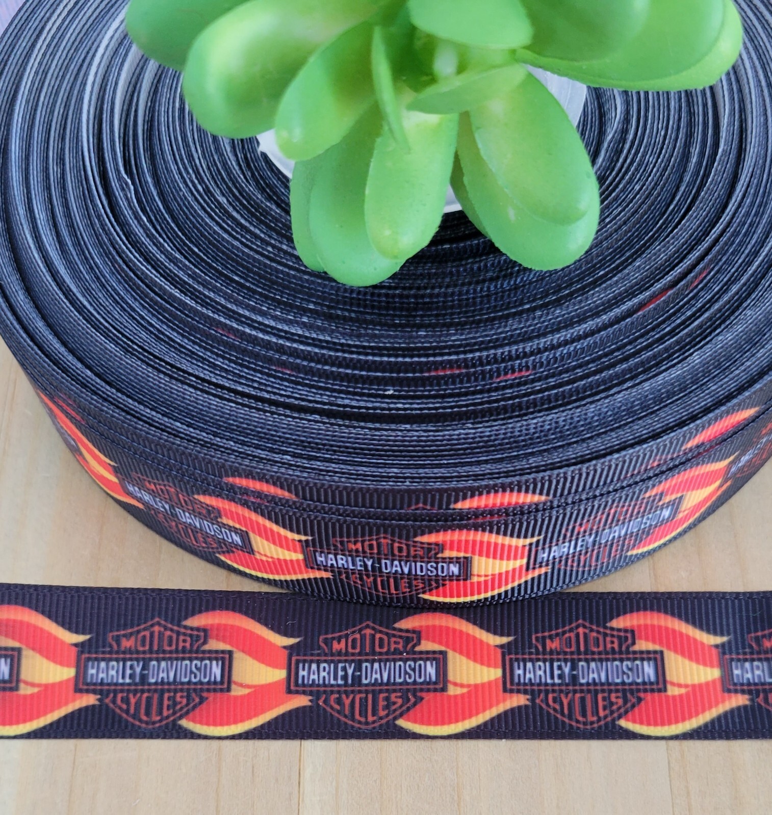 7/8 Inch (1 YD) Harley-Davidson Grosgrain Ribbon Biker Motorcycle