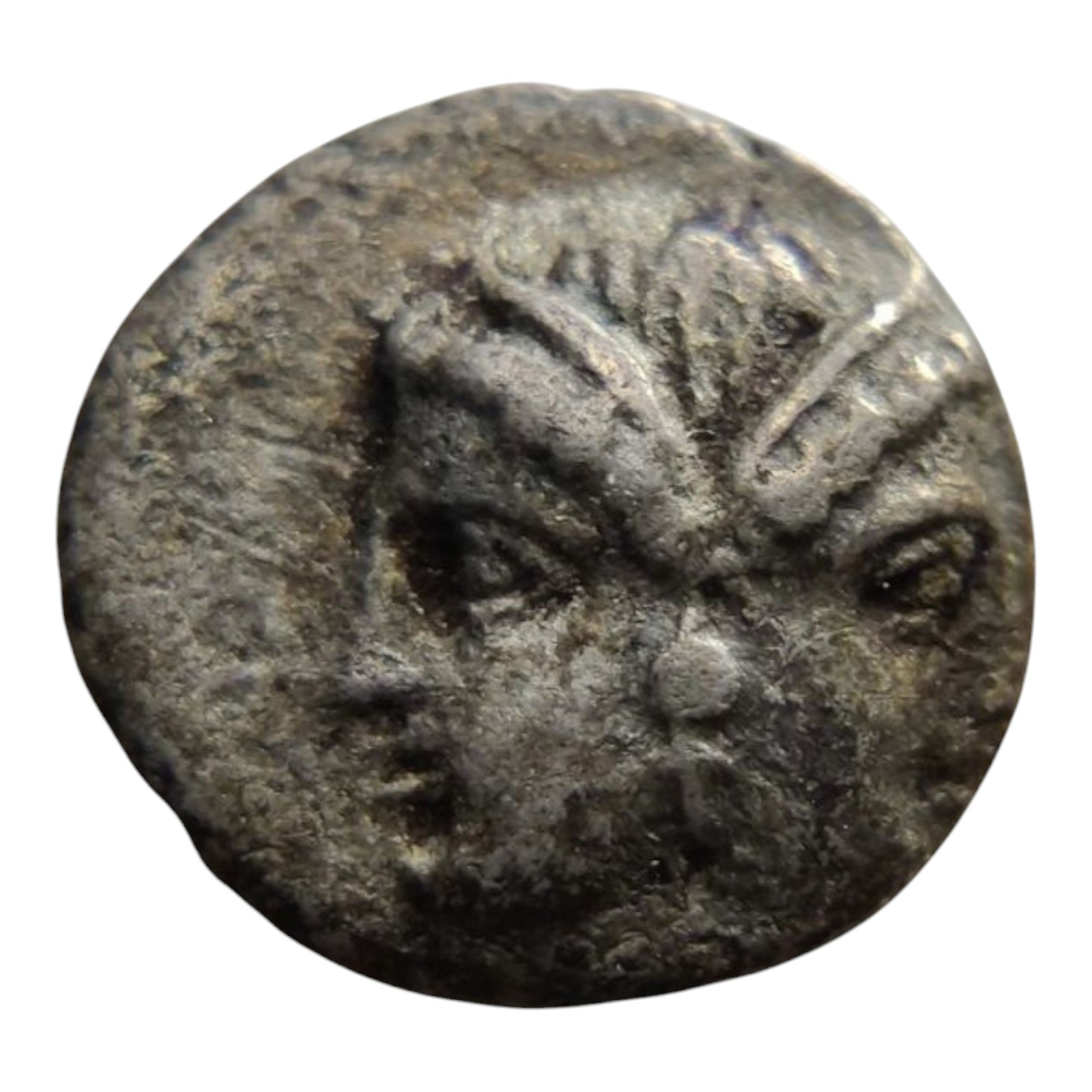 Silver Diobol of Lampsakos in Mysia. Janiform Female Heads Athena Small Coin 7K Silver Diobol of Lampsakos in Mysia. Janiform Female Heads Athena Small Coin 7K