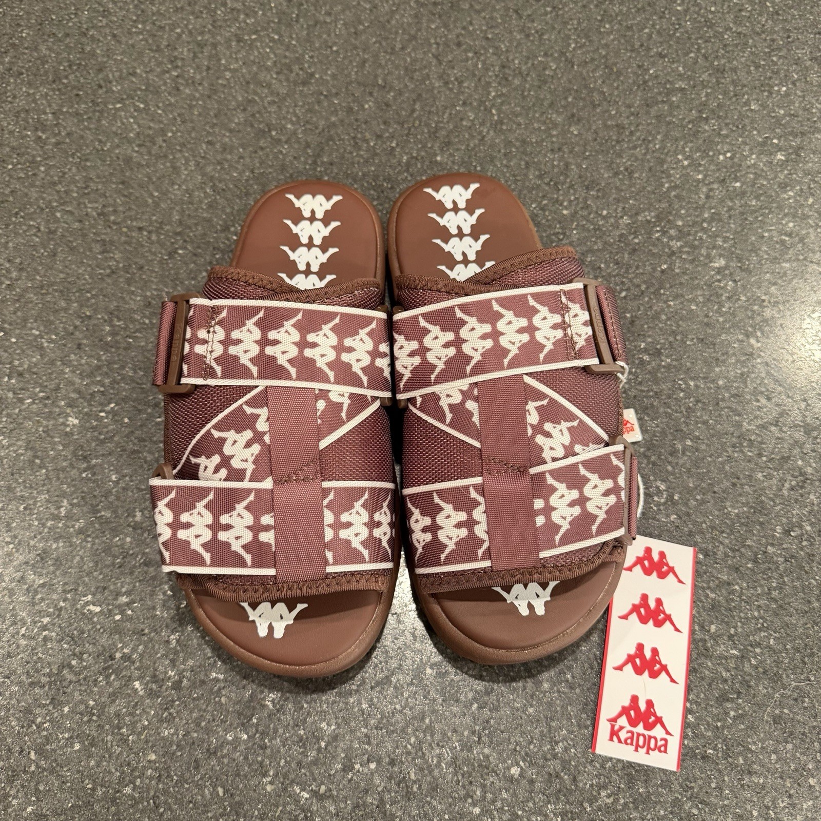 KAPPA 222 BANDA MITEL 1 SANDAL WOMEN 7 SHOES BROWN/WHITE/B NEW