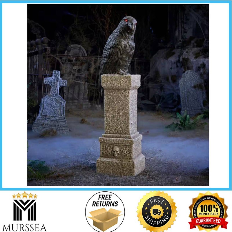 Home Accents 3 ft Grave Bones Hand Painted LED Perched Raven Halloween 26DK00020