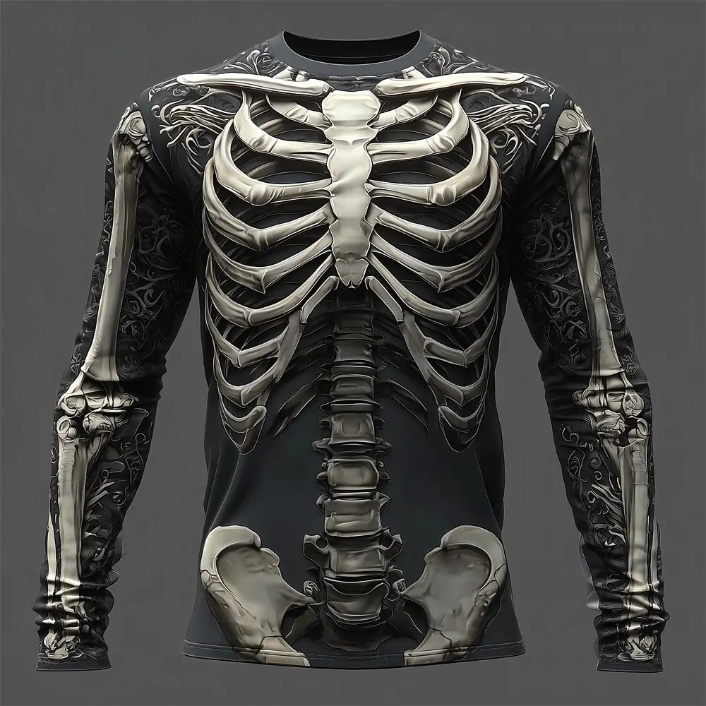Mens Funny Skeleton Skull HALLOWEEN 3D Printed T-Shirt Cosplay Costume party Mens Funny Skeleton Skull HALLOWEEN 3D Printed T-Shirt Cosplay Costume party