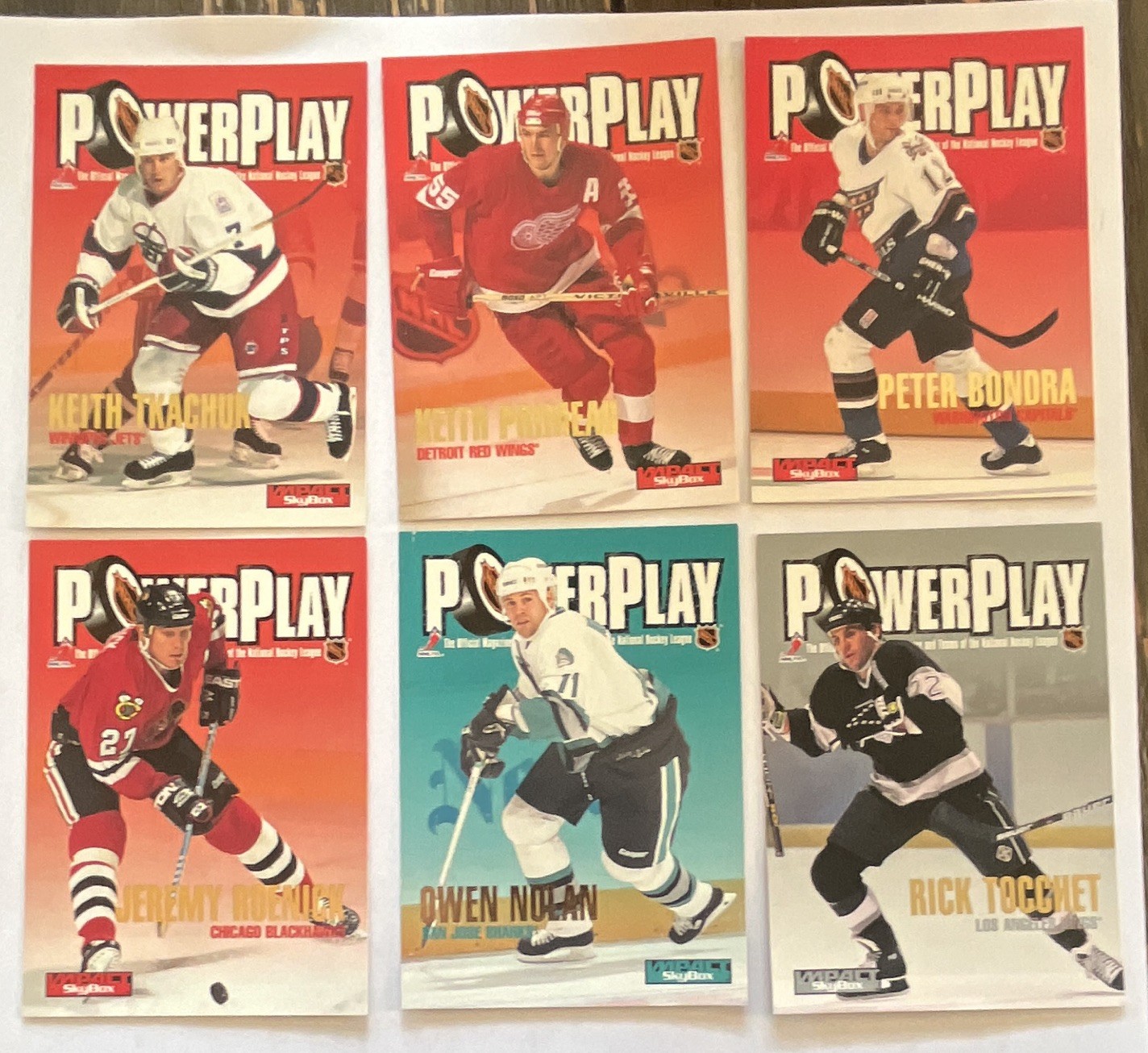 1995-96 Skybox Impact - PowerPlay 6 cards, Tkachuk/Primeau/Nolan 1995-96 Skybox Impact - PowerPlay 6 cards, Tkachuk/Primeau/Nolan
