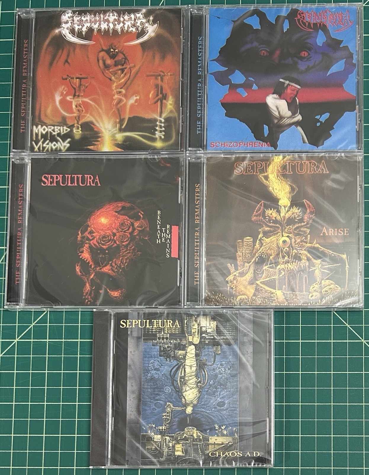 Sepultura 5 CD Lot Morbid Visions Bestial Deviation Schizophrenia Beneath The Re