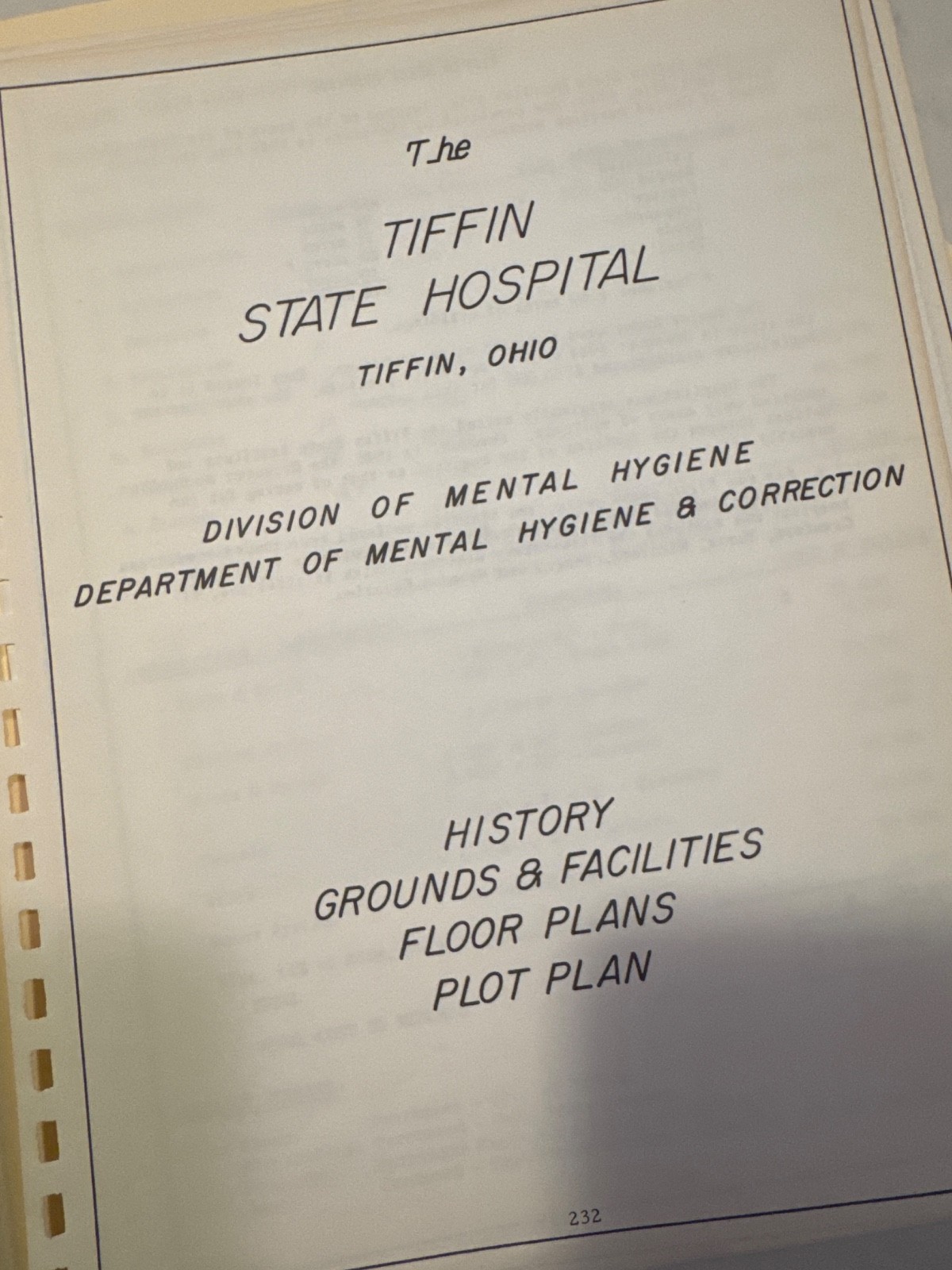 Rare c50s History Plan Map Tiffin Ohio Insane Asylum State Hospital 58 pg COPY Rare c50s History Plan Map Tiffin Ohio Insane Asylum State Hospital 58 pg COPY
