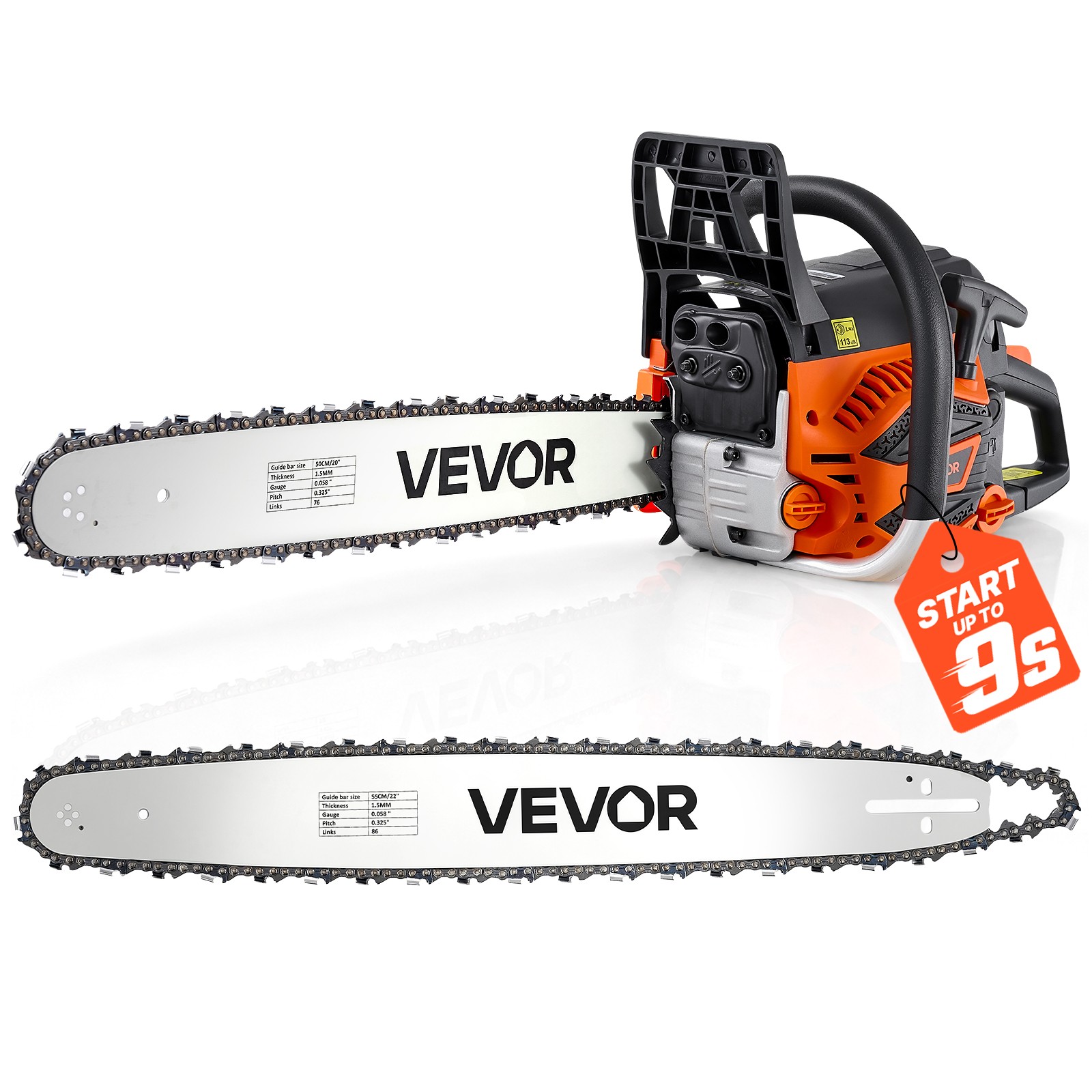 VEVOR Gas Powered Chainsaw 62CC 20\