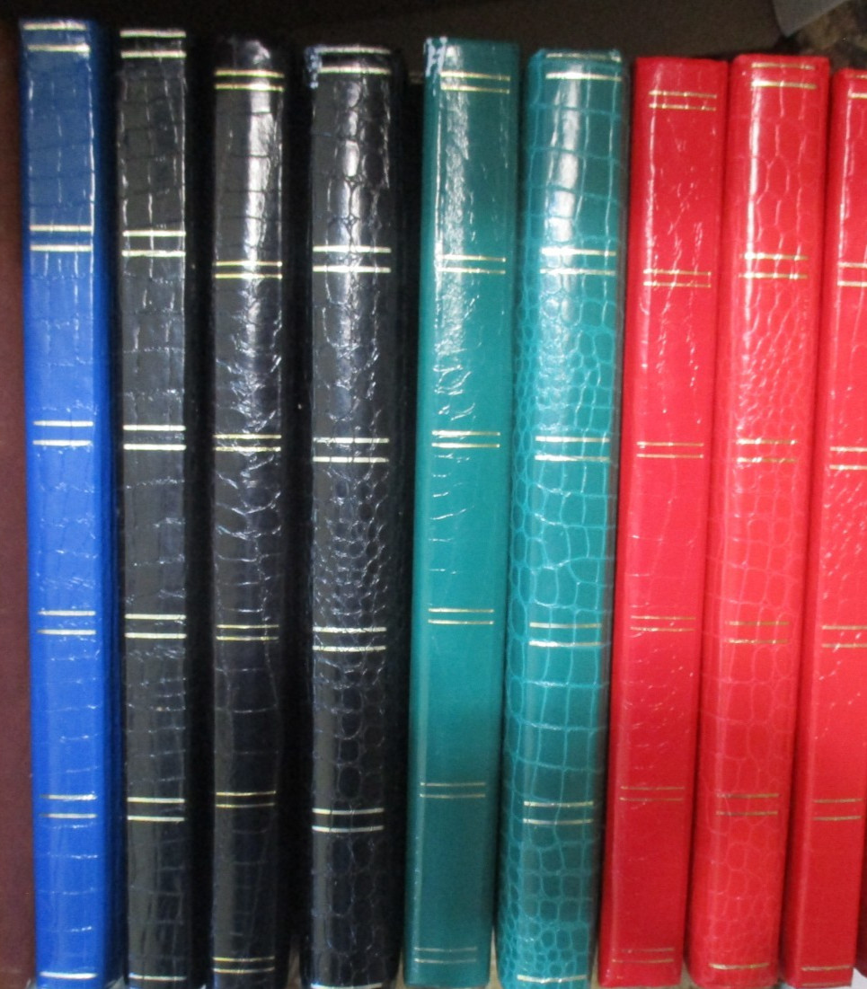 Hardcover Stock books, $15, Blue, Green, Red, 16 double sided pages 9 rows/page Hardcover Stock books, $15, Blue, Green, Red, 16 double sided pages 9 rows/page