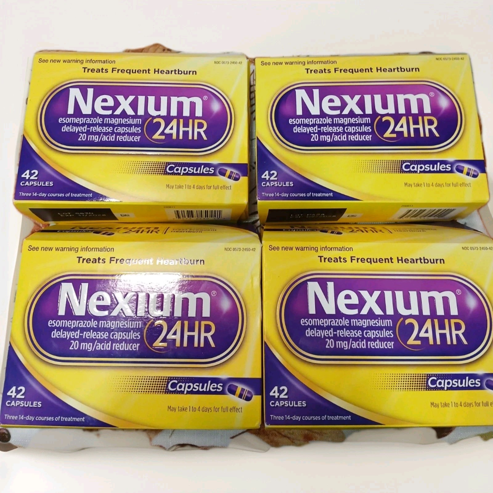Nexium 24HR 42 Capsules Lot Of 4 Boxes Total 168 Exp 2028