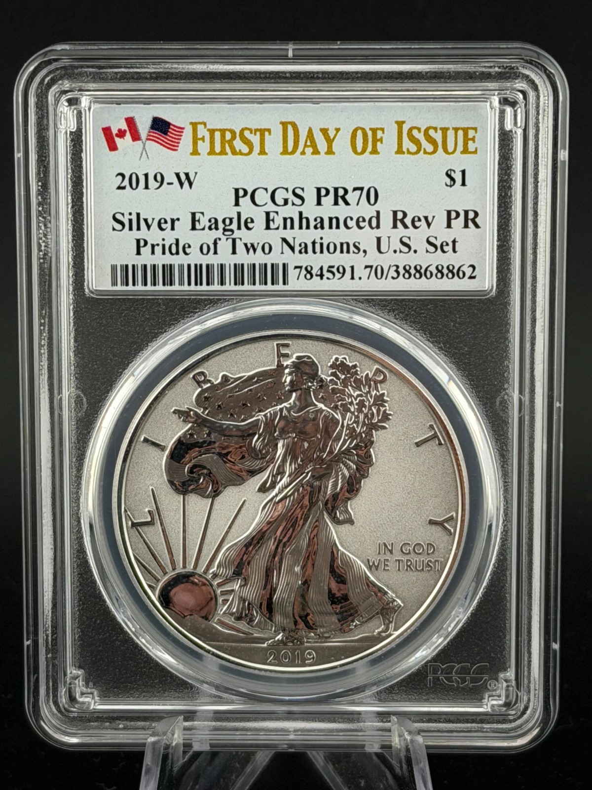 2019-W American Silver Eagle $1 PCGS PR70 Enhanced Rev Proof