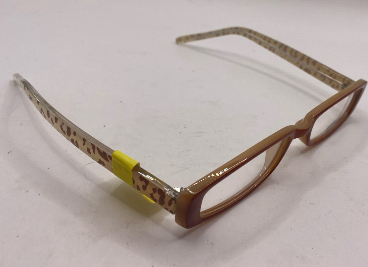 ATTITUDE EYEGLASSES FRAMES ONLY BROWN LEOPARD PRINT FULL RIM 50-18-135 ATTITUDE EYEGLASSES FRAMES ONLY BROWN LEOPARD PRINT FULL RIM 50-18-135