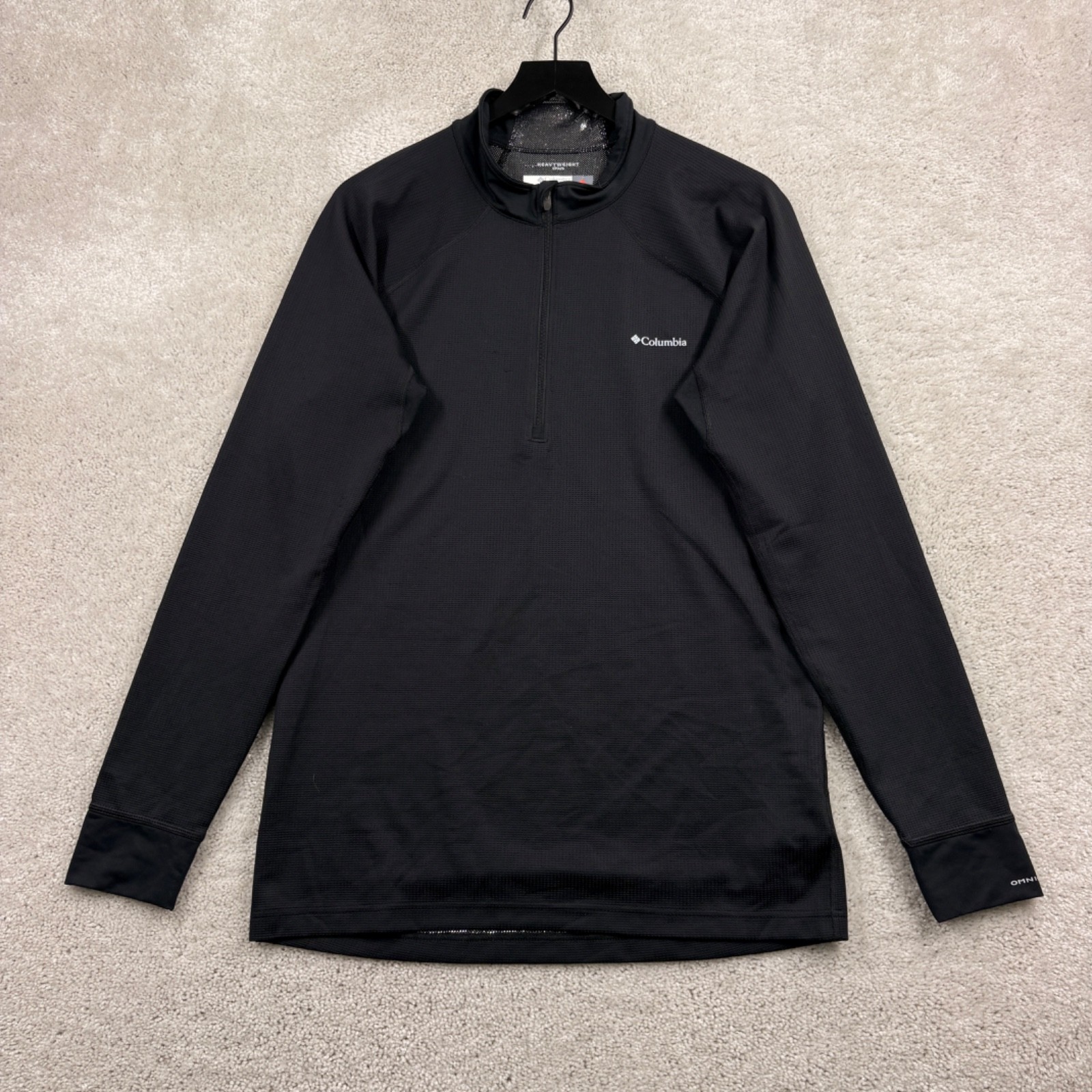 Columbia 1/4 Zip Pullover Mens Size Large Black Long Sleeve Omni Heat