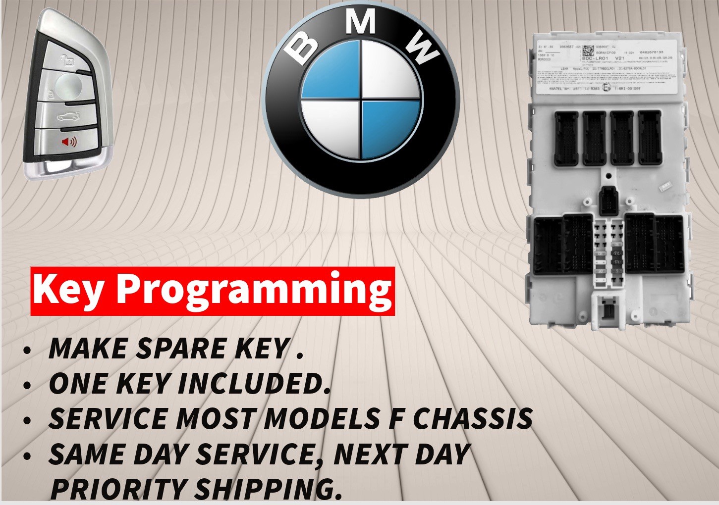 BMW/MINI COOPER FEM/BDC KEY PROGRAMMING MAIL IN SERVICE F15 F20 F30 F80 BMW/MINI COOPER FEM/BDC KEY PROGRAMMING MAIL IN SERVICE F15 F20 F30 F80